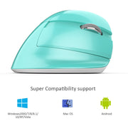 Delux M618 Mini BT 4.0 Silent click Wireless Mouse 2400 DPI Ergonomic Rechargeable Vertical Mice with USB 2.4GHz Mode