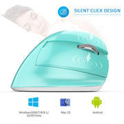 Delux M618 Mini BT 4.0 Silent click Wireless Mouse 2400 DPI Ergonomic Rechargeable Vertical Mice with USB 2.4GHz Mode
