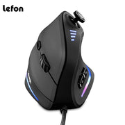 Lefon Vertical Gaming Mouse Wired RGB Ergonomic USB Remote Programmable Laser Gaming Mice 10000 DPI mice for Gamer joysticks C18